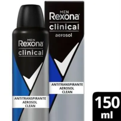 Desodorantes Antitranspirante Rexona Men Aerosol Clean Clinical 150ml - Incolor | R$ 15,99