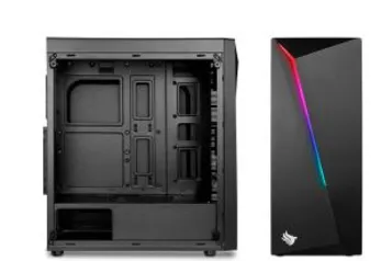 GABINETE PICHAU GAMING HUNTER RGB LATERAL VIDRO TEMP