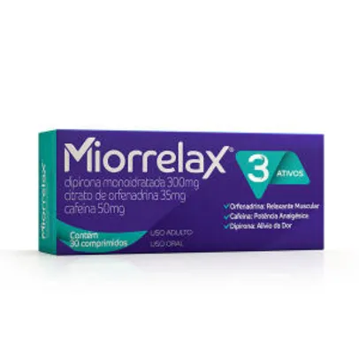 Miorrelax 3 Ativos 300mg+50mg+35mg Com 30 Comprimidos