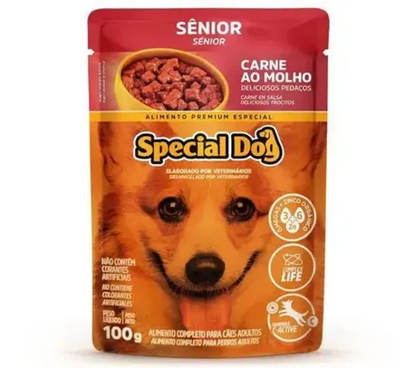 Display Sache Special Dog Senior Carne 100g - Caixa com 12 Unidades