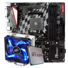 Kit Upgrade Ryzen 3800x + Placa Mãe Biostar X470GTQ + Cooler Gammaxx 400