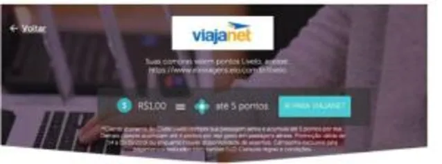 Até 5 pontos Livelo por real gasto em passagens aéreas adquiridas com Cartão Elo