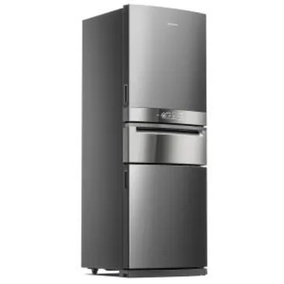 Refrigerador Brastemp Frost Free BRY59BK Inverse 3 com Freeze Control Pro Inox – 419 Litros R$4591
