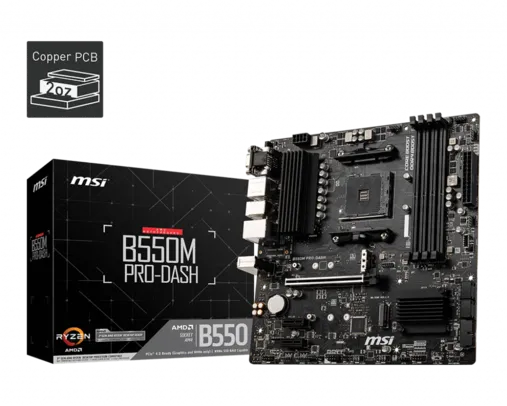 Placa Mãe MSI B550M PRO DASH, Chipset B550, AM4, mATX, DDR4