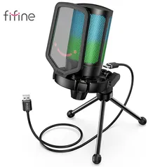 Fifine ampligame microfone usb para streaming de jogos com filtro pop