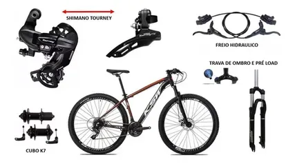 Bicicleta Aro 29 Ksw Shimano 24v Trava  Freio Hidráulico K-7