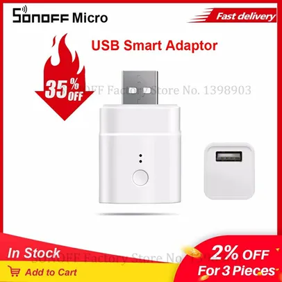 (Novo usuário) Sonoff interruptor micro 5v usb Wi-Fi R$ 14