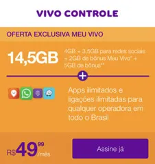 [APP] Plano Vivo Controle - 14,5 GB | R$ 50