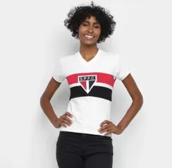 Camisa São Paulo 1980 Retrô Mania Feminina - Branco