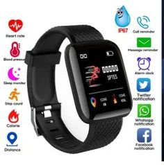 SmartWatch - Relógio Inteligente Bluetooth Cores Preto, Azul, Vermelho e Roxo [R$44 com AME]