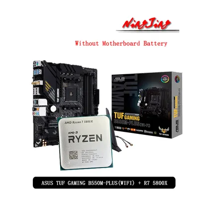 Processador AMD Ryzen 7 5800x + Asus B550M TUF Gaming WI-FI, AM4