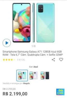 (APP MAGALU) Samsung Galaxy A71 | R$1.979