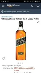 Whisky Johnnie Walker, Black Label, 750ml R$ 92