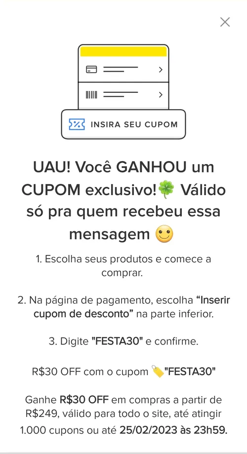 Imagem na descrição da promoção