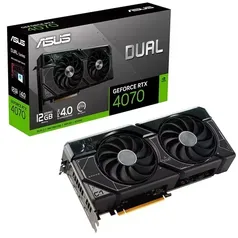 [Ninja Prime] Placa de Vídeo RTX 4070 Asus Dual NVIDIA GeForce, 12 GB GDDR6X, DLSS, Ray Tracing