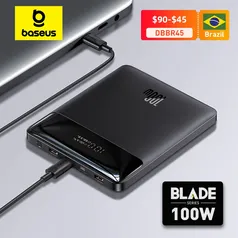 Baseus 100w Power Bank 20.000mAh Tipo C PD, Carregamento Rápido