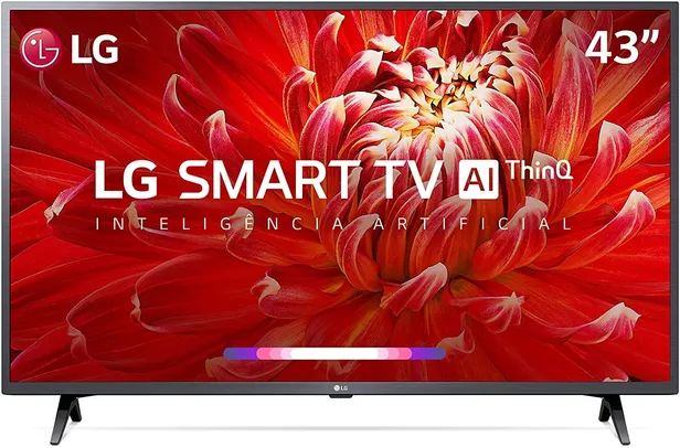 2021 Smart TV LG 43" Full HD 43LM6370 WiFi Bluetooth HDR ThinQAI compatível com Inteligência Artificial