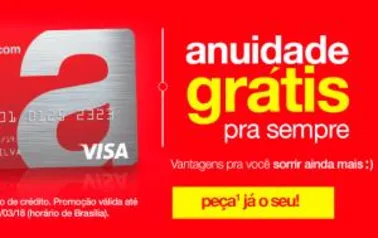 Cartão Americanas.com com ANUIDADE GRÁTIS para sempre