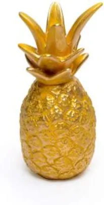 [PRIME] Escultura Abacaxi Médio Home Glass Amarelo/Dourado R$ 20