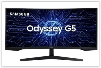 Monitor Gamer Curvo Samsung Odyssey 34", ultra WQHD, 165Hz, 1ms, HDMI, DP, Freesync, G5 Preto