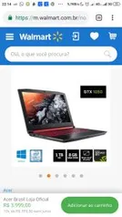 Notebook Gamer Acer Aspire Nitro AN515-51-77FH Core i7-7700HQ 8GB RAM 1TB HD por R$ 3999