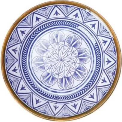 Prato Fundo Linha Mandala Mimo Style Azul/Branco - R$7