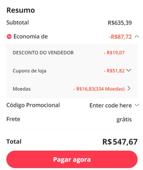 Imagem na descrição da promoção