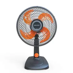 [Ame R$ 66] Ventilador de Mesa 30cm Mallory Elegance Grafite/Laranja