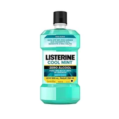 (10 Unid )Enxaguatório Bucal Zero, Listerine, 500ml