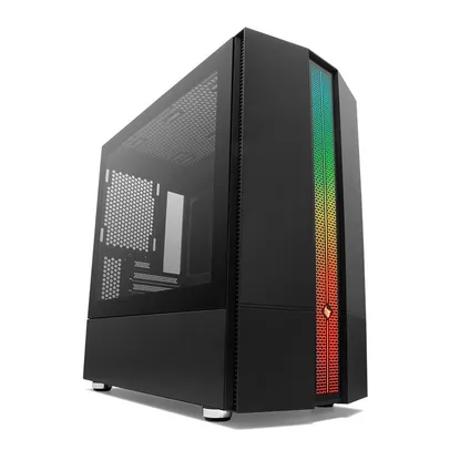 Gabinete Gamer Pichau Carrier II Lateral Vidro Temp RGB Preto, PG-CR02-BKRGB