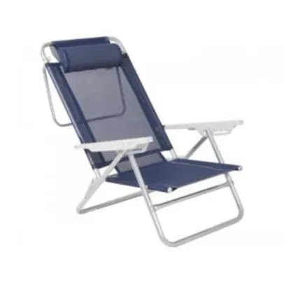 Cadeira Mor Reclinável Sol de Verão Azul de Praia R$153