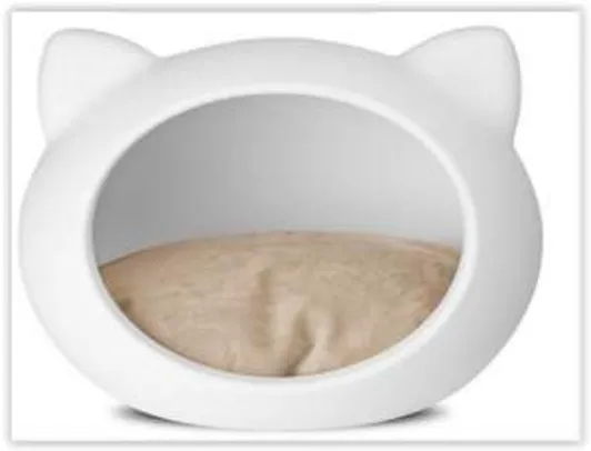 [Submarino] Casa p/ Gatos Cat Cave Branco - Almofada Natural - Guisa Pet por R$ 57
