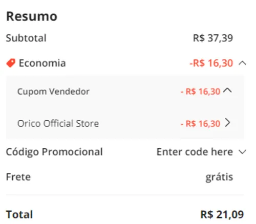 Imagem na descrição da promoção