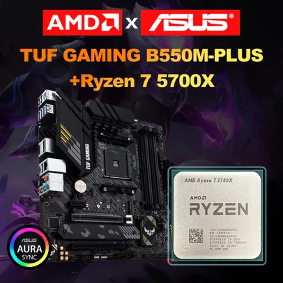 Kit Processador Ryzen 7 5700x Novo + Placa Mãe B550M Asus Tuf