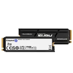 SSD Kingston Fury Renegade, 1TB, M.2 2280, PCIe 4.0 x4, NVMe, Leitura: 7300 MB/s, Gravação: 6000MB/s, com Dissipador, Compatível com PS5 - SFYRSK/1000