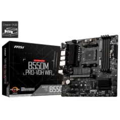 Placa Mãe MSI B550M PRO-VDH WIFI, Chipset B550, AMD AM4, mATX, DDR4