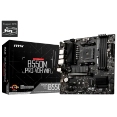 Placa Mãe MSI B550M PRO-VDH WIFI, Chipset B550, AMD AM4, mATX, DDR4