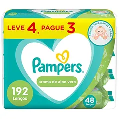 Lenços Umedecidos Pampers Aroma de Aloe Vera 192 Unidades