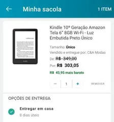 Kindle 10ª geração amazon tela 6” 8gb wi-fi - luz embutida preto