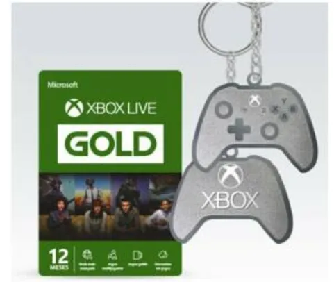 [Prime] Microsoft Xbox Live Gold - 12 Meses + Chaveiro - R$133