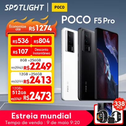 Global Versão POCO F5 Pro 8GB 256GB Snapdragon®8 + Gen 1 120Hz 64MP