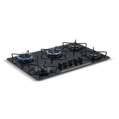 Fogão Cooktop a Gás Midea 5 Bocas 3000W C/ Mesa Vidro Bivolt