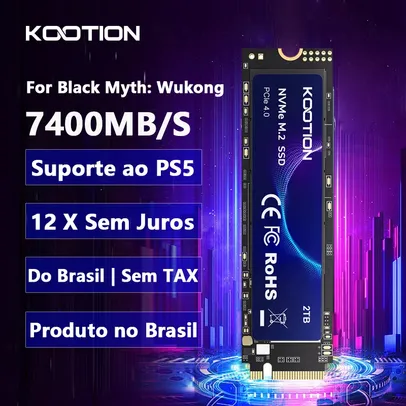 KOOTION X16Plus SSD NVMe M2 2TB Disco rígido interno de estado sólido PCIe 4.0x4 2280 SSD M.2 Drive para PS5 Laptop PC 