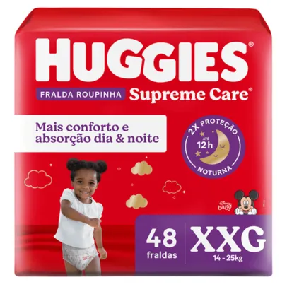 (LEVA 4 e PAGUE R$40.31 em cada) - Fralda Huggies Roupinha Supreme Care - XXG 48 (0.83 a tira)