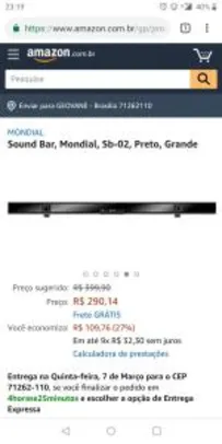 Sound Bar, Mondial, Sb-02, Preto, Grande