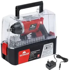 Parafusadeira a Bateria 3,6V  Kit 58 Peças Worker Bivolt