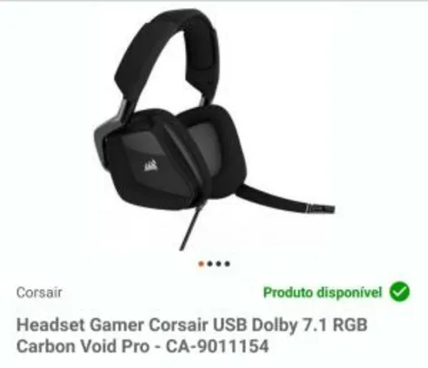 Headset Corsair Void Pro 7.1 | R$326