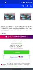 [AME R$ 3519] Smart TV Led 60'' LG 60UN7310 Ultra HD 4K R$ 4000