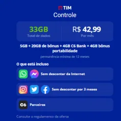 33GB no TIM Controle