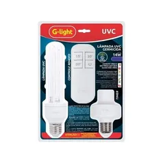 Lâmpada Germicida UVC Timer + Controle 2U 14W Combate Bactérias e Vírus- 220v